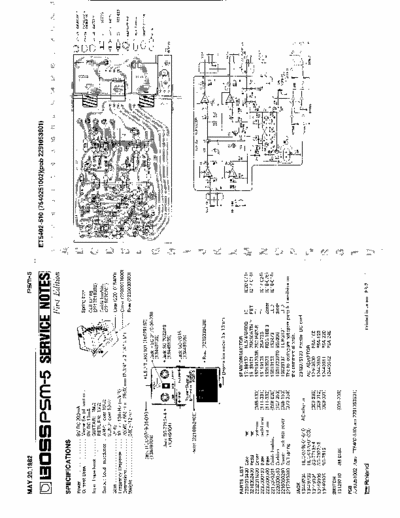 Boss PSM5 PSM5 effects loop switcher service manual